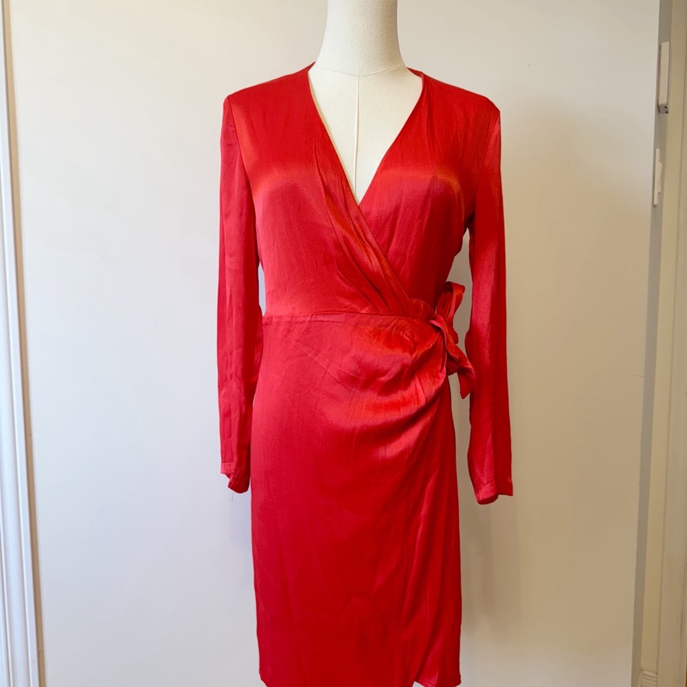 Bardot Red Wrap Dress